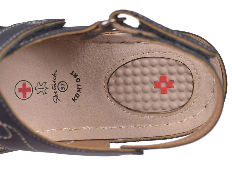 sandały damskie Skotnicki skórzana wkładka z ochroną pięty