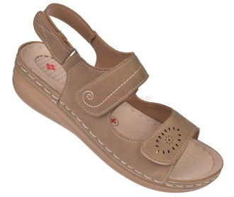 Sandały medyczne na ostrogi piętowe damskie na rzepy