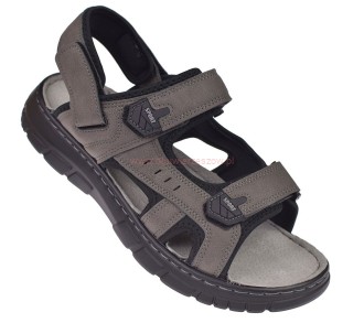 sandały męskie paski na rzepy skórzana wkładka