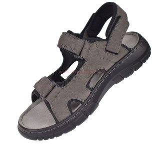 sandały męskie na rzepy Skotnicki szare bok