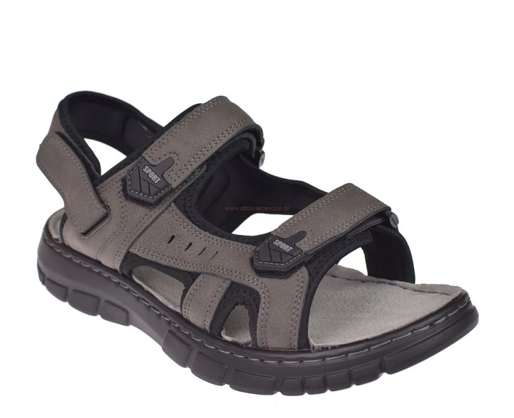 Skotnicki S-4-1296 sandały męskie na rzepy skórzana wkładka