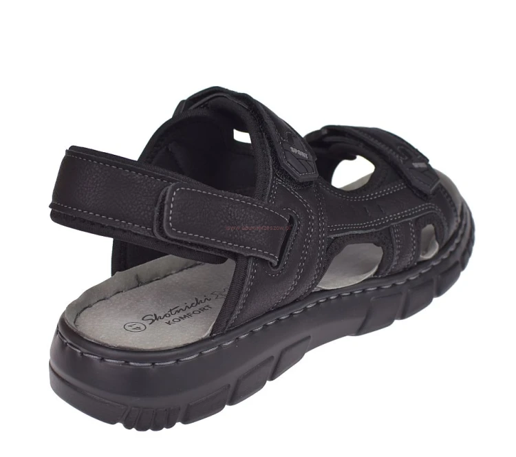 sandały męskie sportowe czarne skórzana wkładka