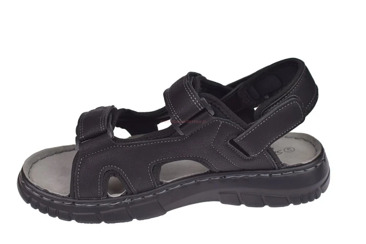 sandały męskie czarne rekreacyjne zapięcie rzep