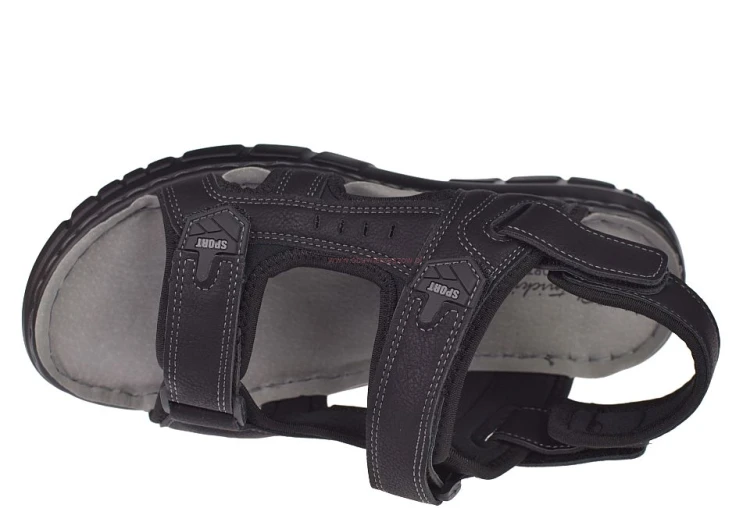 sandały męskie czarne wygodne widok z góry