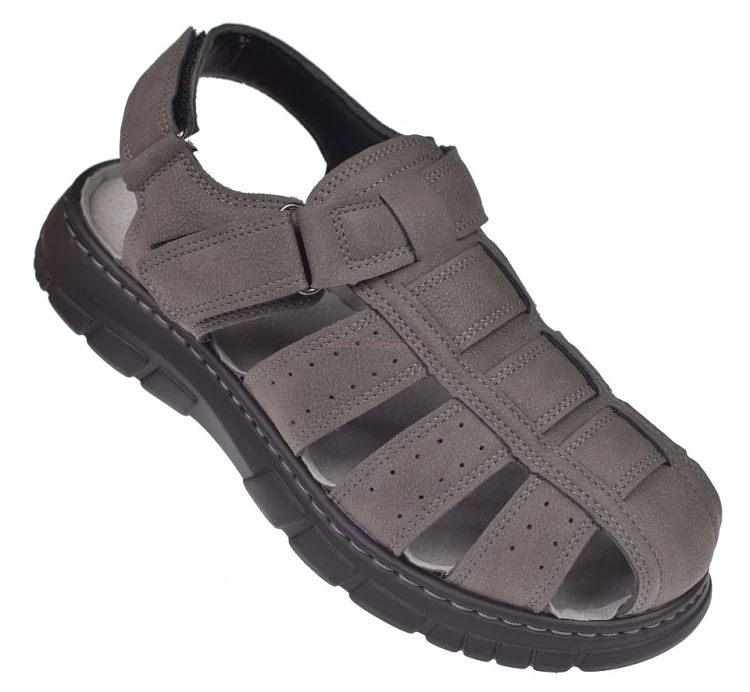 sandały trekkingowe męskie szare zakryty nosek Skotnicki