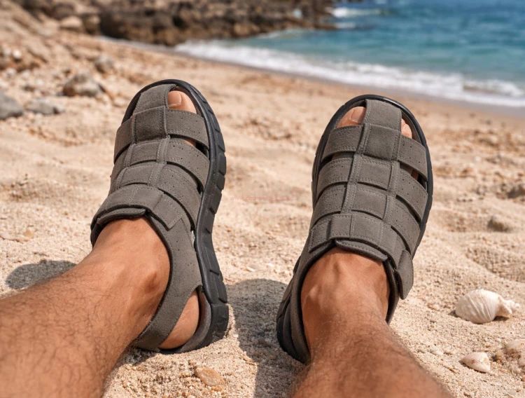 Skotnicki S-4-1295 sandały męskie szare wygodne  na codzień