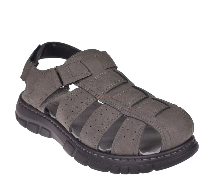 sandały męskie szare Skotnicki S-4-1295 zakryte palce przód