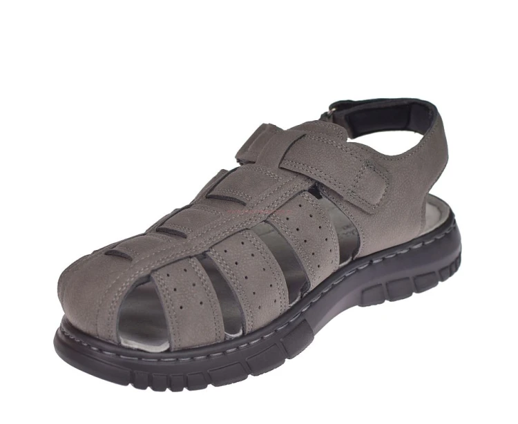 sandały męskie sportowe szare zabudowane przód