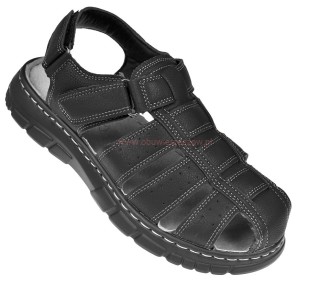 sandały męskie czarne Skotnicki z zakrytymi palcami przód