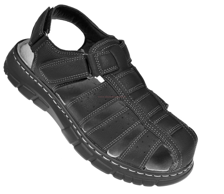 sandały męskie czarne Skotnicki z zakrytymi palcami przód