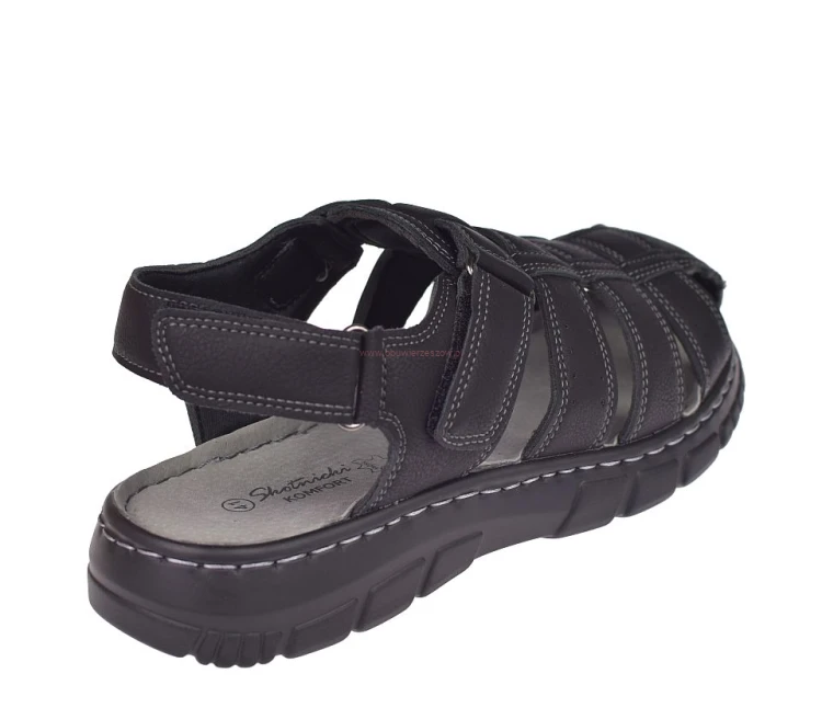 sandały męskie czarne komfortowa wkładka skórzana