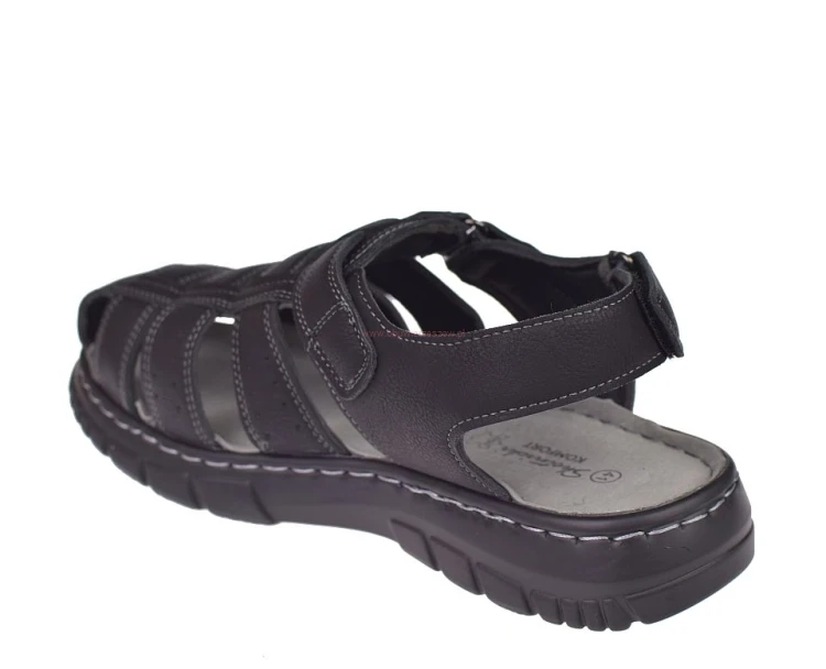 sandały męskie na lato czarne Skotnicki detal pięty