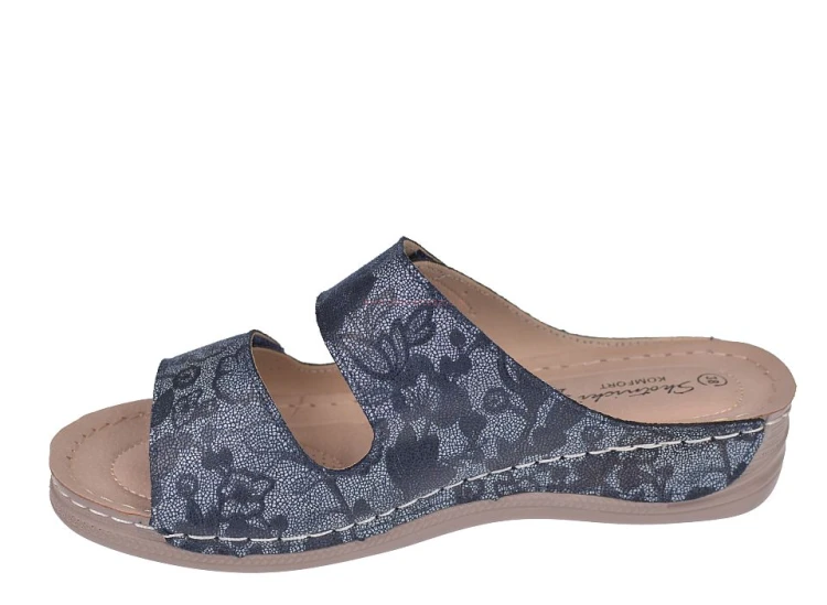 klapki damskie do domu i na spacer granatowe