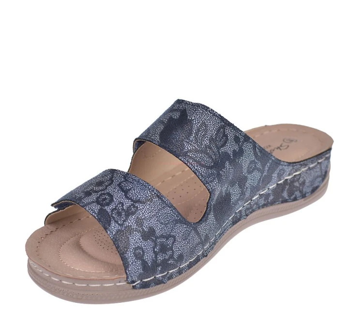 klapki ortopedyczne damskie wygodne granatowe