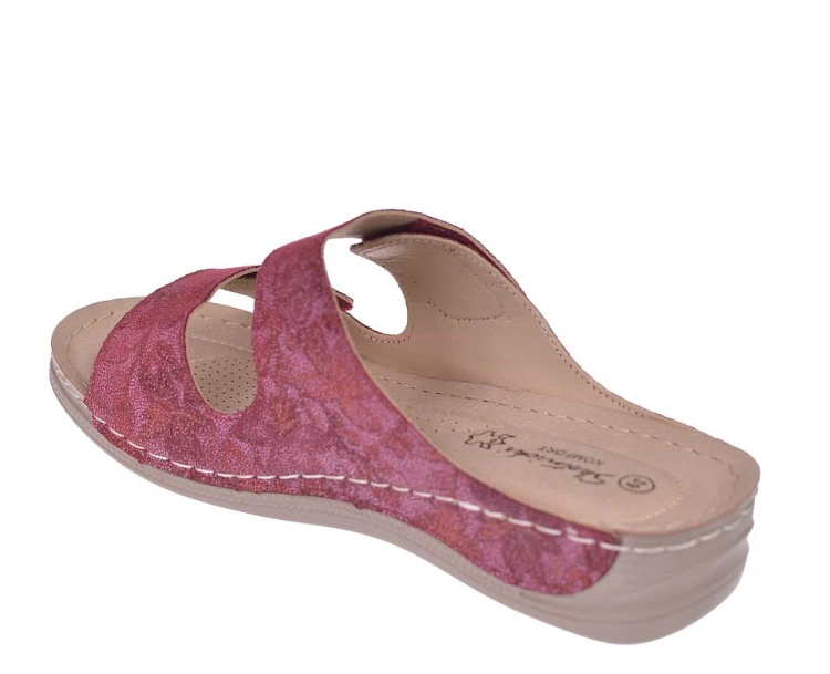 Skotnicki lekkie klapki damskie bordowe na platformie