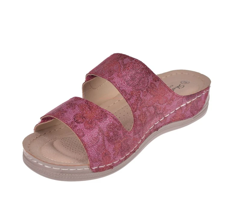 klapki damskie bordowe do domu i na spacer