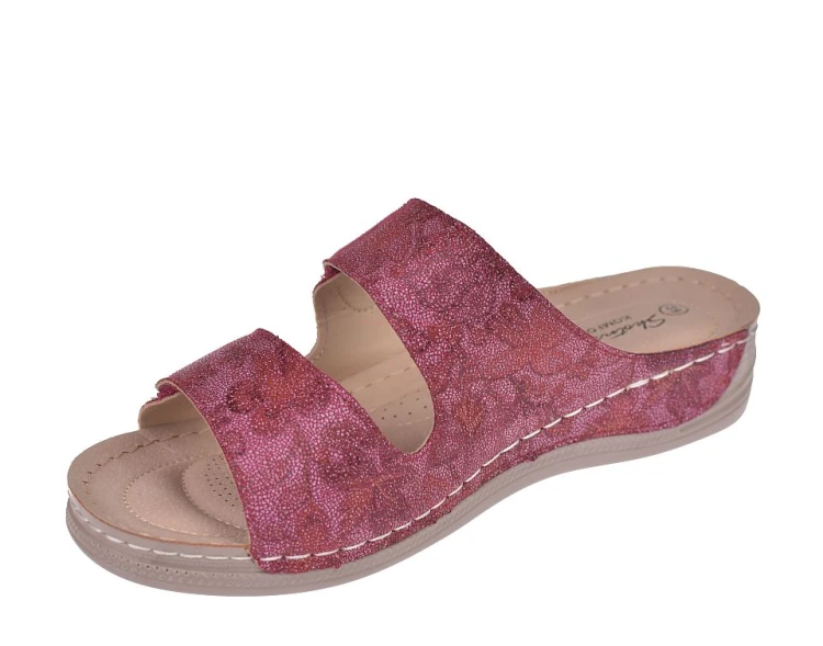 klapki ortopedyczne damskie bordowe wygodne