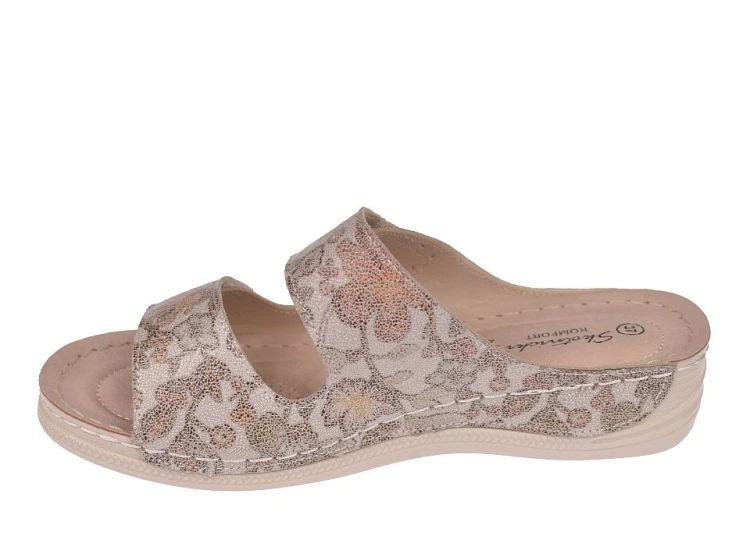 klapki damskie beżowe na szeroką stopę