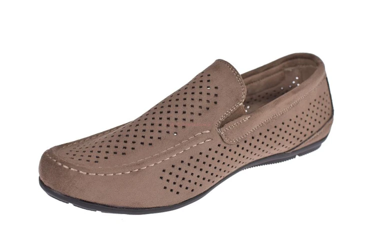 Przewiewne półbuty eleganckie mokasyny męskie ażurowe na lato