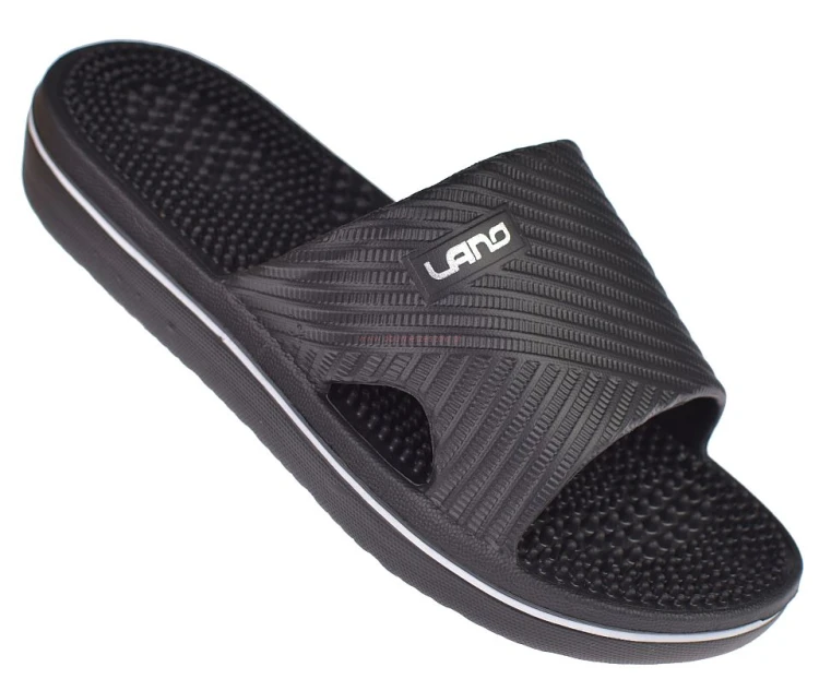 Czarne klapki fakirki Lano z kolcami masującymi wkładka profilowana