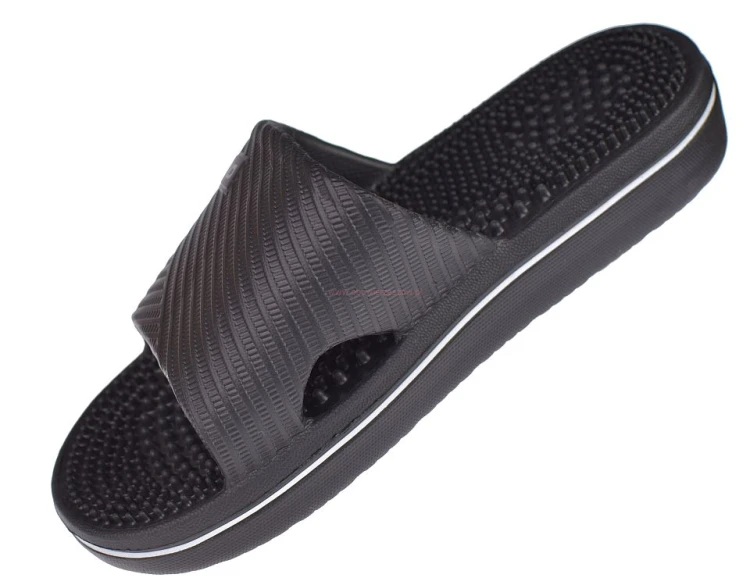 Gumowe klapki fakirki czarne z wypustkami masującymi stopy