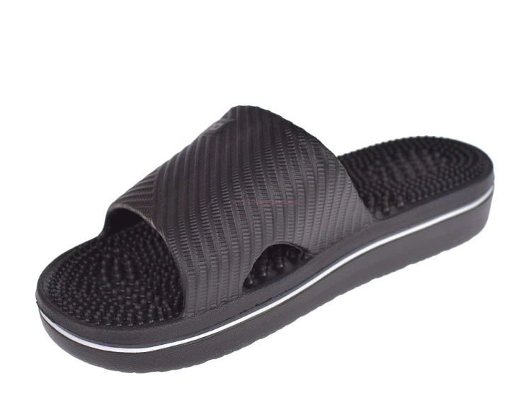 Klapki masujące stopy czarne wsuwane łatwe do czyszczenia