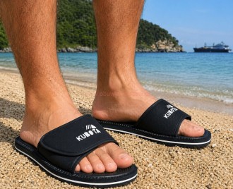 Oryginalne Klapki Kubota Rzep czarne