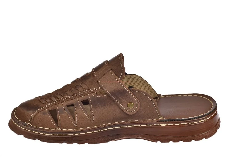Klapki męskie skórzane lekkie i wygodne na lato