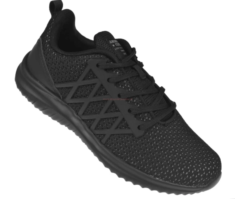 Buty sportowe damskie American Club HA74/24 czarne z siatki mesh
