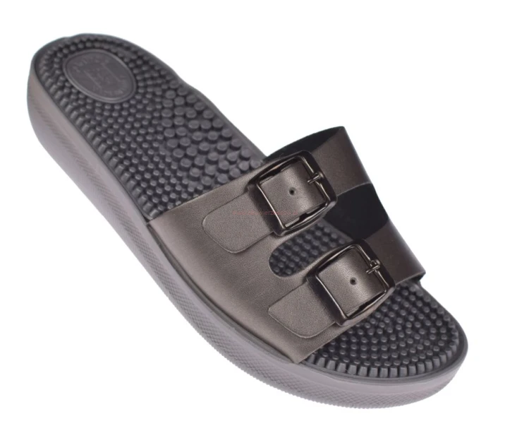 Klapki fakirki damskie Fin Flex 2P35 szaro-brązowe – widok z boku.