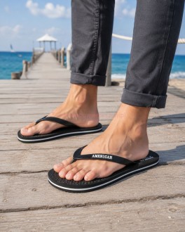Japonki męskie klapki plażowe na basen American na nogach