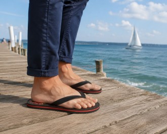 Klapki japonki męskie na plażę basenowe lekkie na nogach
