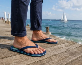 Klapki męskie japonki lekkie na plażę basenowe na nogach