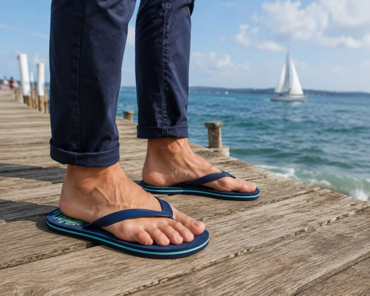 Klapki męskie japonki lekkie na plażę basenowe na nogach