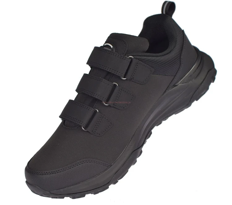 Czarne trekkingi męskie softshell HL223 bok