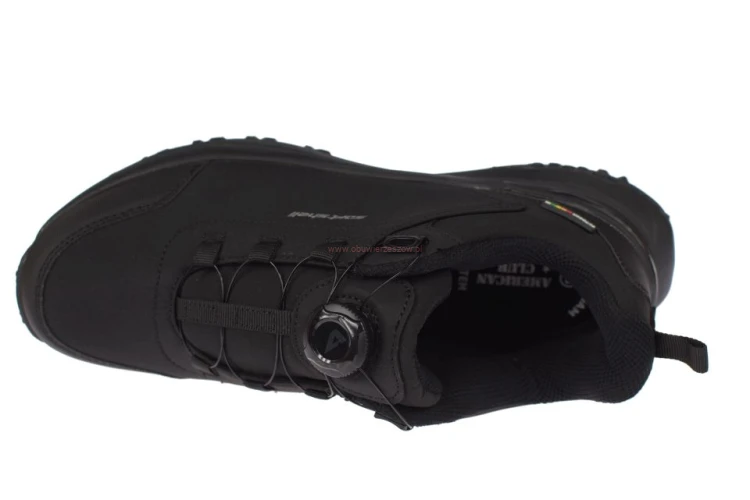 Wygodne czarne buty męskie American Club z wkładką Memory Foam