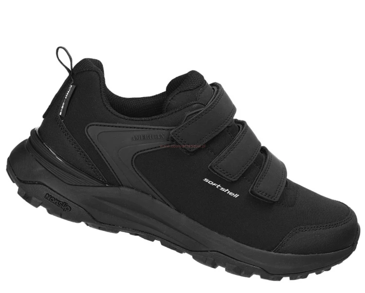 Męskie buty trekkingowe American Club HL227 czarne na trzy rzepy