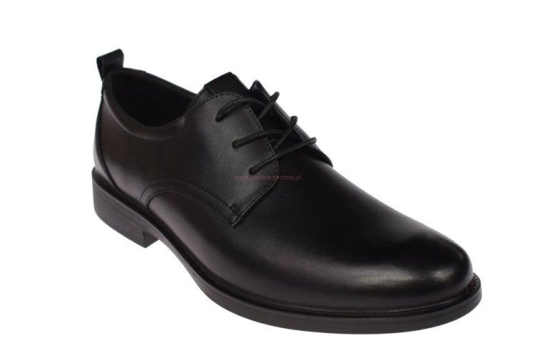 Męskie buty wizytowe Skotnicki P-4-7048 czarne sznurowane