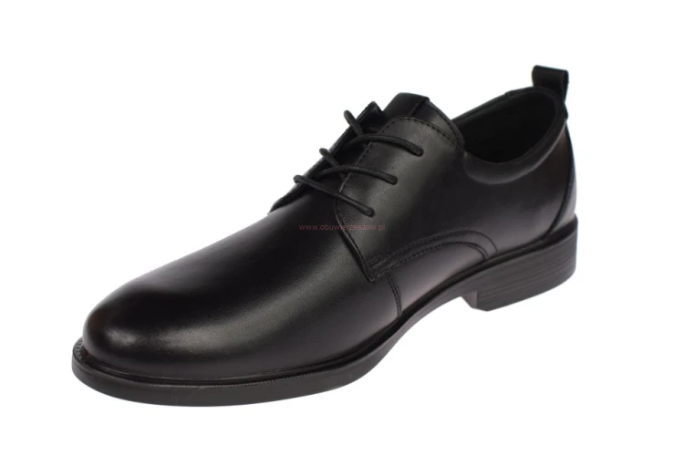 Czarne buty eleganckie męskie ze skóry na wesele