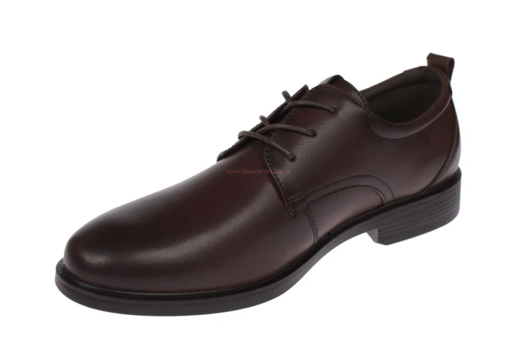 Buty męskie weselne brązowe do granatowego garnituru