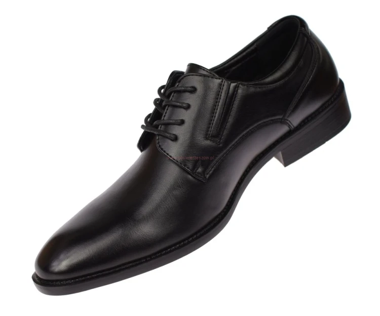 Eleganckie czarne półbuty męskie Skotnicki P-4-0746