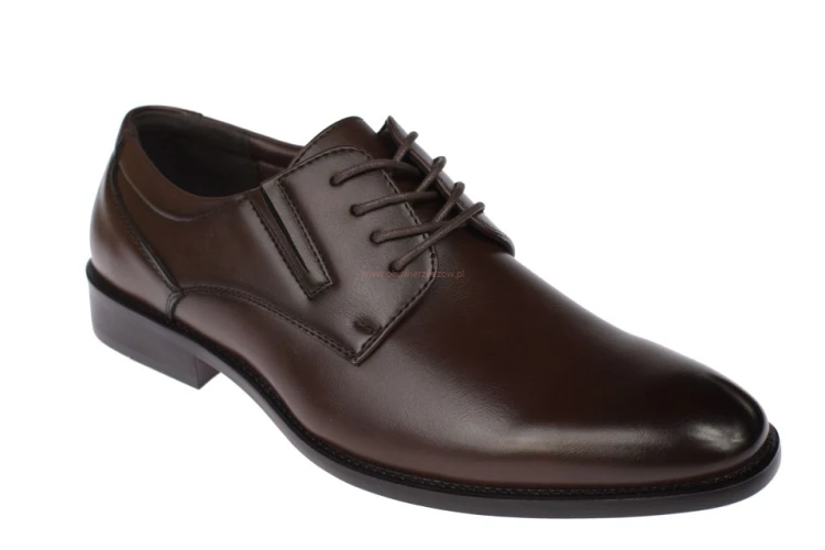 Męskie buty na wesele brązowe do garnituru