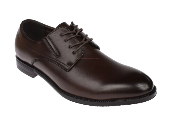 Brązowe eleganckie buty męskie Skotnicki ze sznurowaniem