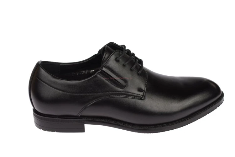 Eleganckie czarne buty męskie Skotnicki ze sznurowaniem
