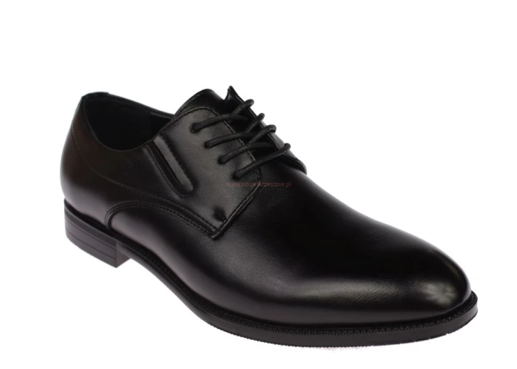 Eleganckie pantofle męskie do garnituru czarne klasyczne