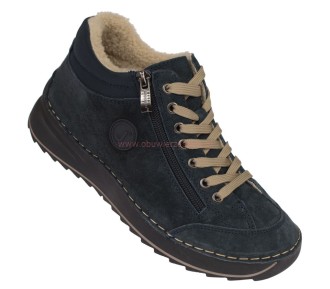 Granatowe damskie buty barefoot JK/B-3-901 ze skóry naturalnej