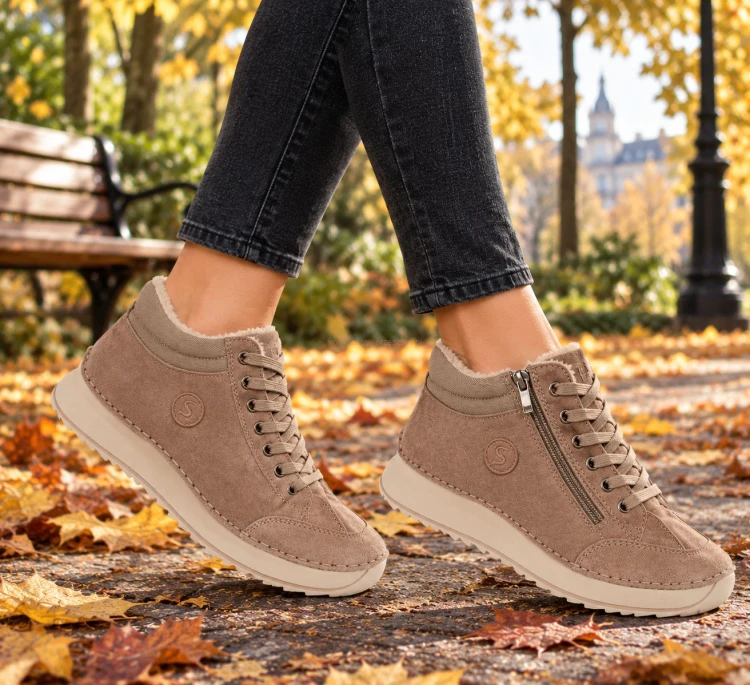 Botki damskie skórzane buty sportowe barefoot na suwak
