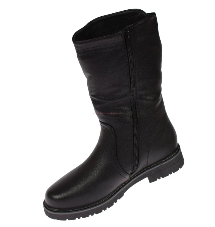 Czarne kozaki damskie Skotnicki B-3-1429 wysokość 30 cm
