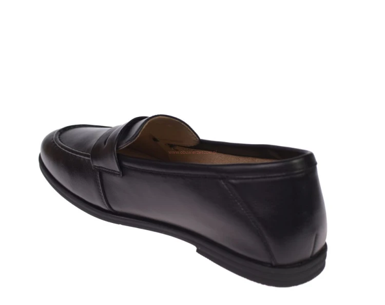 Czarne buty damskie wsuwane ze skóry naturalnej