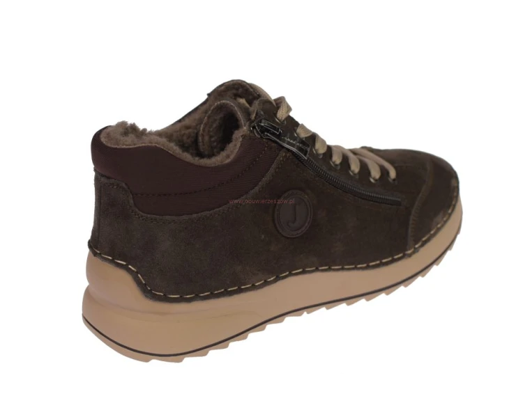 Brązowe buty damskie JK/B-3-901 z bocznym zamkiem